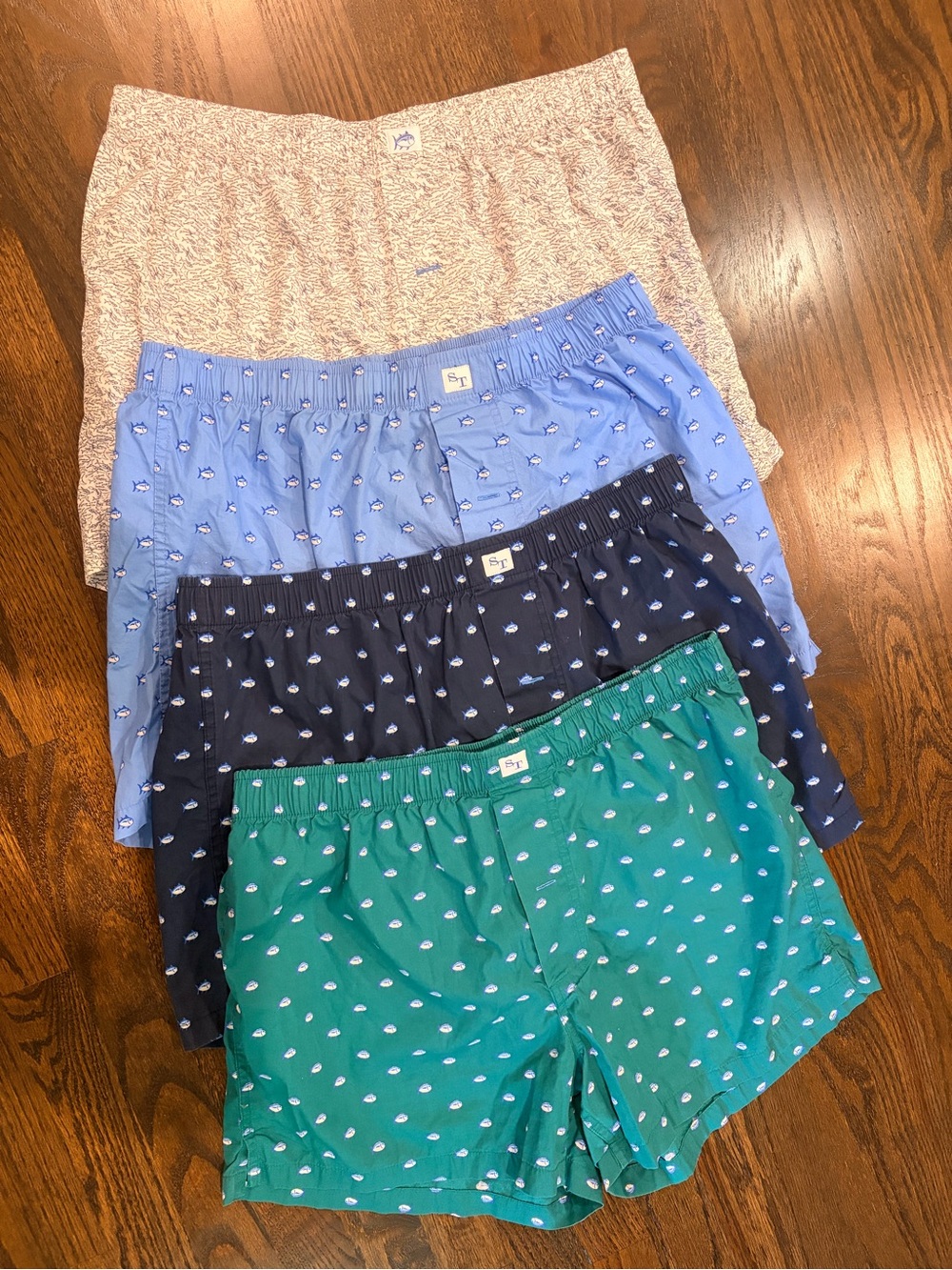 Southern Tide Men’s Boxer Shorts Lot of 4 — Large — Fish/Skipjack Prints